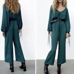 NWT ZARA Turquoise Jumpsuit Size Medium